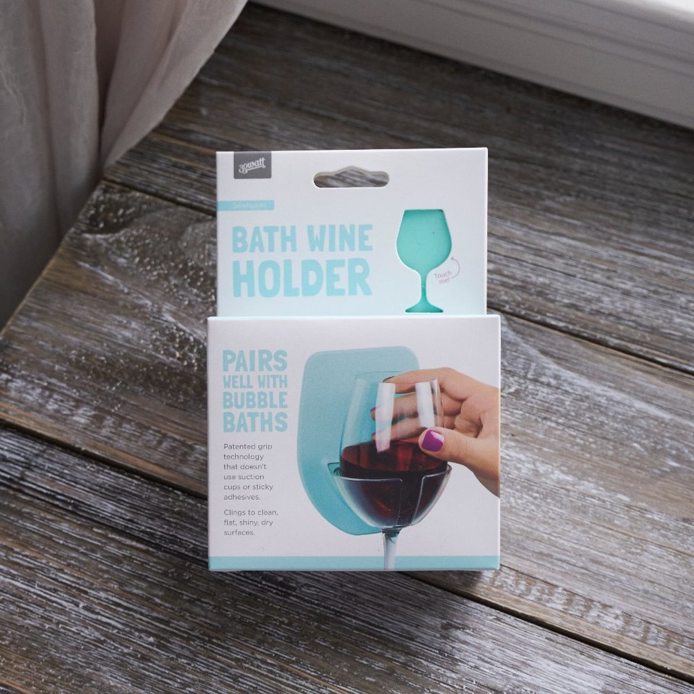 Bath Wine Glass Holder | by Sipski, Seafoam Green, Spa NWT